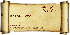 Krist Imre névjegykártya