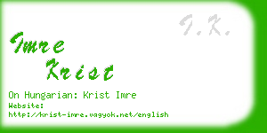 imre krist business card